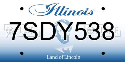 7SDY538 Illinois License Plate