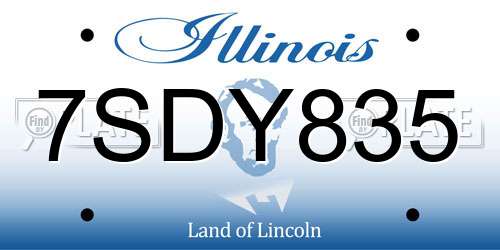 7SDY835 Illinois License Plate