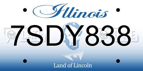 7SDY838 Illinois License Plate