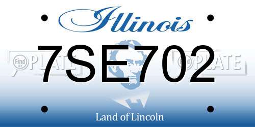 7SE702 Illinois License Plate