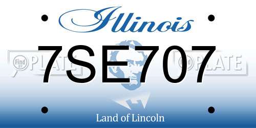 7SE707 Illinois License Plate