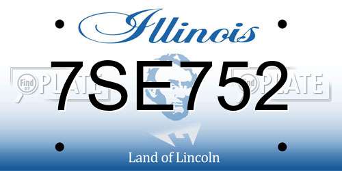 7SE752 Illinois License Plate