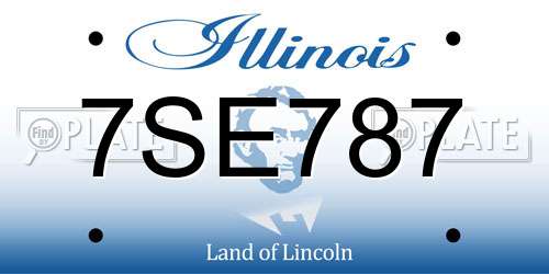 7SE787 Illinois License Plate
