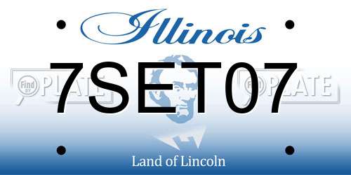 7SET07 Illinois License Plate