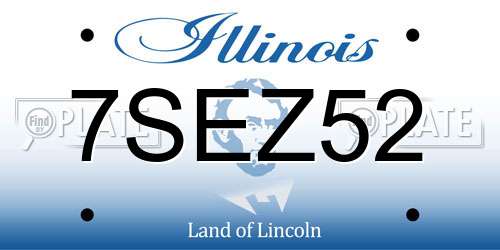 7SEZ52 Illinois License Plate