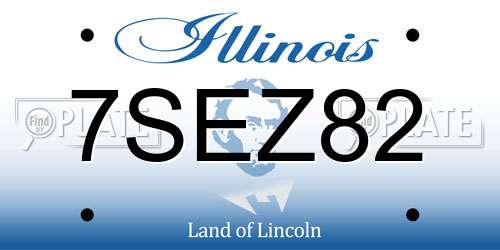 7SEZ82 Illinois License Plate