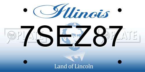 7SEZ87 Illinois License Plate