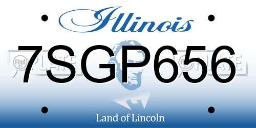 7SGP656 Illinois License Plate