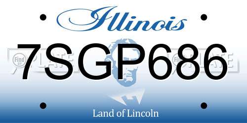7SGP686 Illinois License Plate