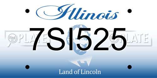 7SI525 Illinois License Plate