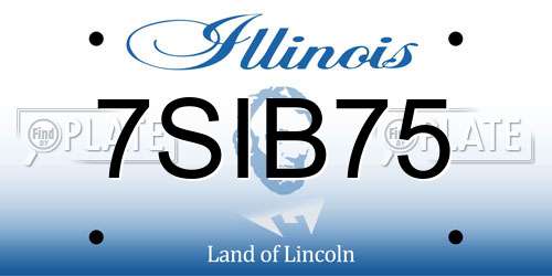 7SIB75 Illinois License Plate