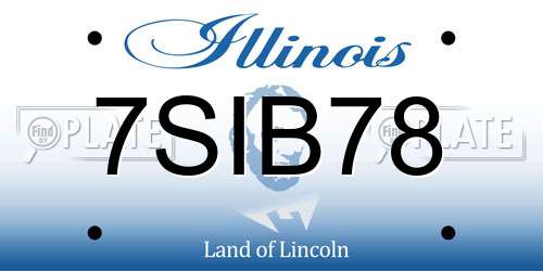 7SIB78 Illinois License Plate
