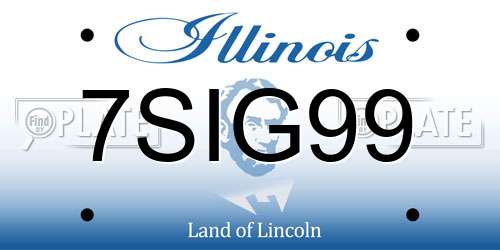 7SIG99 Illinois License Plate