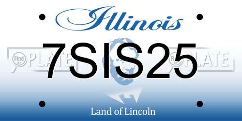 7SIS25 Illinois License Plate