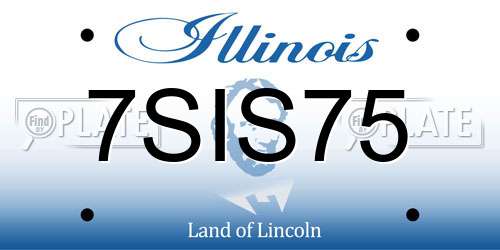 7SIS75 Illinois License Plate
