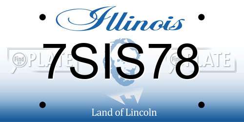 7SIS78 Illinois License Plate
