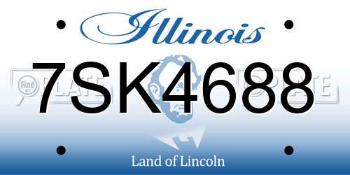 7SK4688 Illinois License Plate
