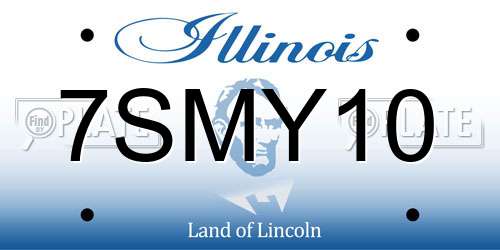 7SMY10 Illinois License Plate