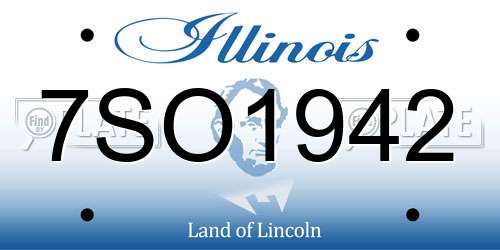 7SO1942 Illinois License Plate