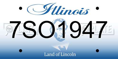 7SO1947 Illinois License Plate