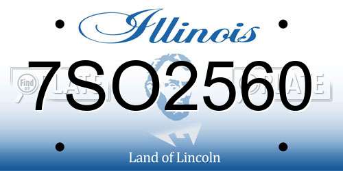 7SO2560 Illinois License Plate