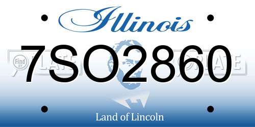 7SO2860 Illinois License Plate