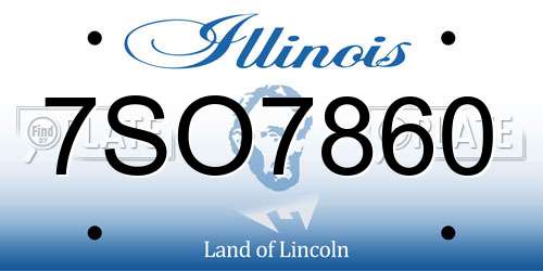 7SO7860 Illinois License Plate