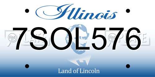 7SOL576 Illinois License Plate