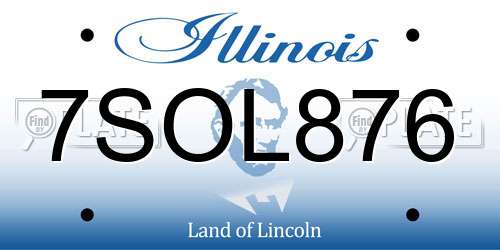 7SOL876 Illinois License Plate