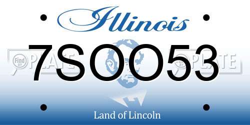 7SOO53 Illinois License Plate