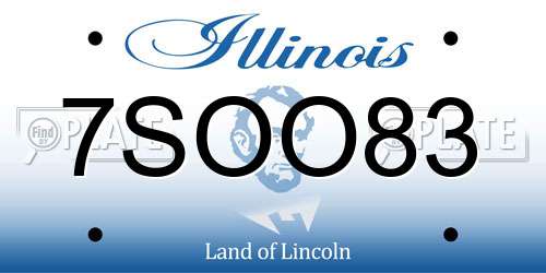 7SOO83 Illinois License Plate