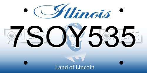 7SOY535 Illinois License Plate