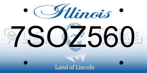 7SOZ560 Illinois License Plate