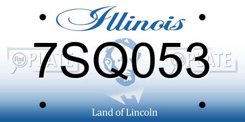 7SQ053 Illinois License Plate