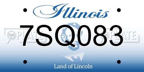 7SQ083 Illinois License Plate