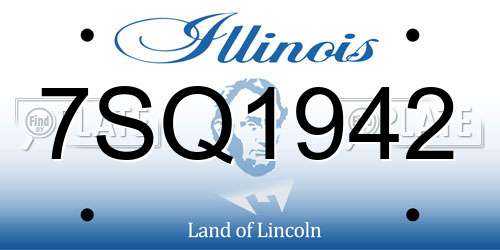 7SQ1942 Illinois License Plate