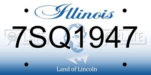 7SQ1947 Illinois License Plate