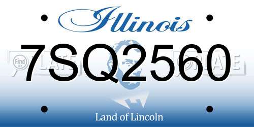 7SQ2560 Illinois License Plate