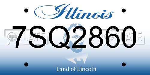7SQ2860 Illinois License Plate