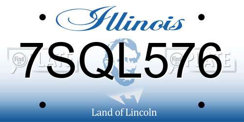 7SQL576 Illinois License Plate