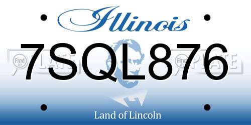 7SQL876 Illinois License Plate