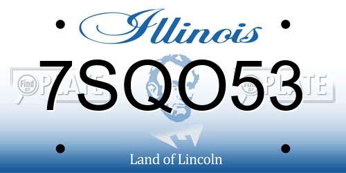 7SQO53 Illinois License Plate