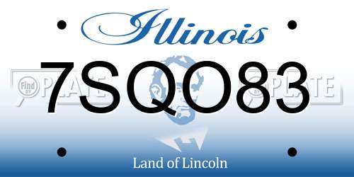 7SQO83 Illinois License Plate