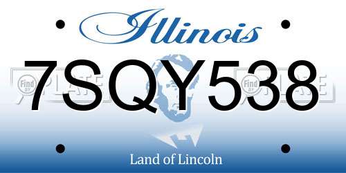 7SQY538 Illinois License Plate