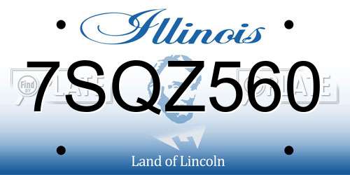 7SQZ560 Illinois License Plate