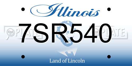 7SR540 Illinois License Plate