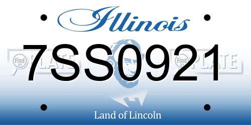 7SS0921 Illinois License Plate
