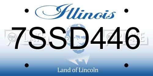 7SSD446 Illinois License Plate