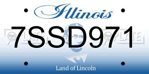7SSD971 Illinois License Plate
