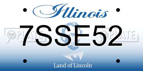 7SSE52 Illinois License Plate